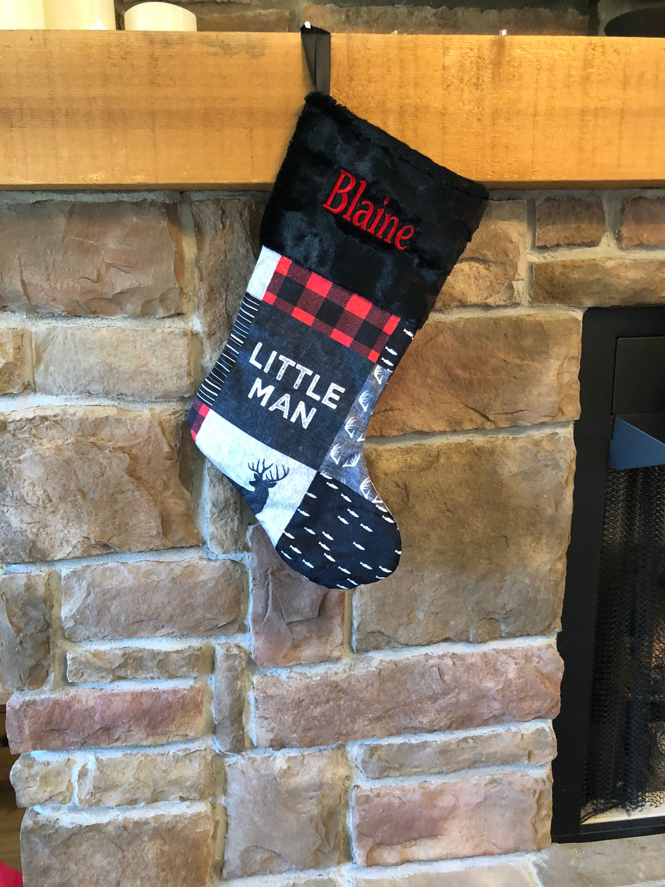 Baby Boy Christmas Stockings Little Man Woodland Etsy