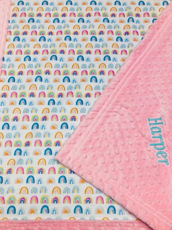 Rainbow Pink Baby Blanket