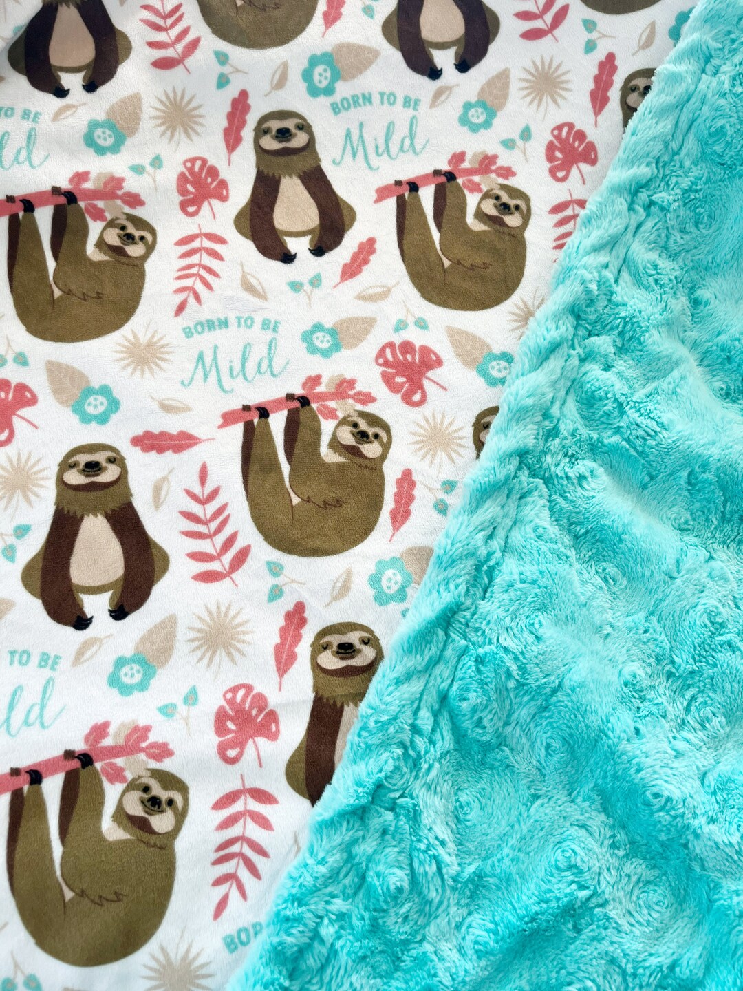 Sloth Blanket, Sloths Minky Blanket, Animals, Born to Be Mild, Soft