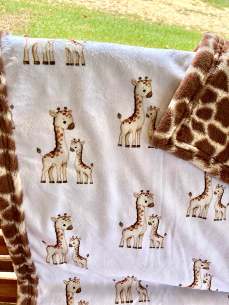 Giraffe Baby Blanket Gift for Baby or Toddler Minky Soft Etsy
