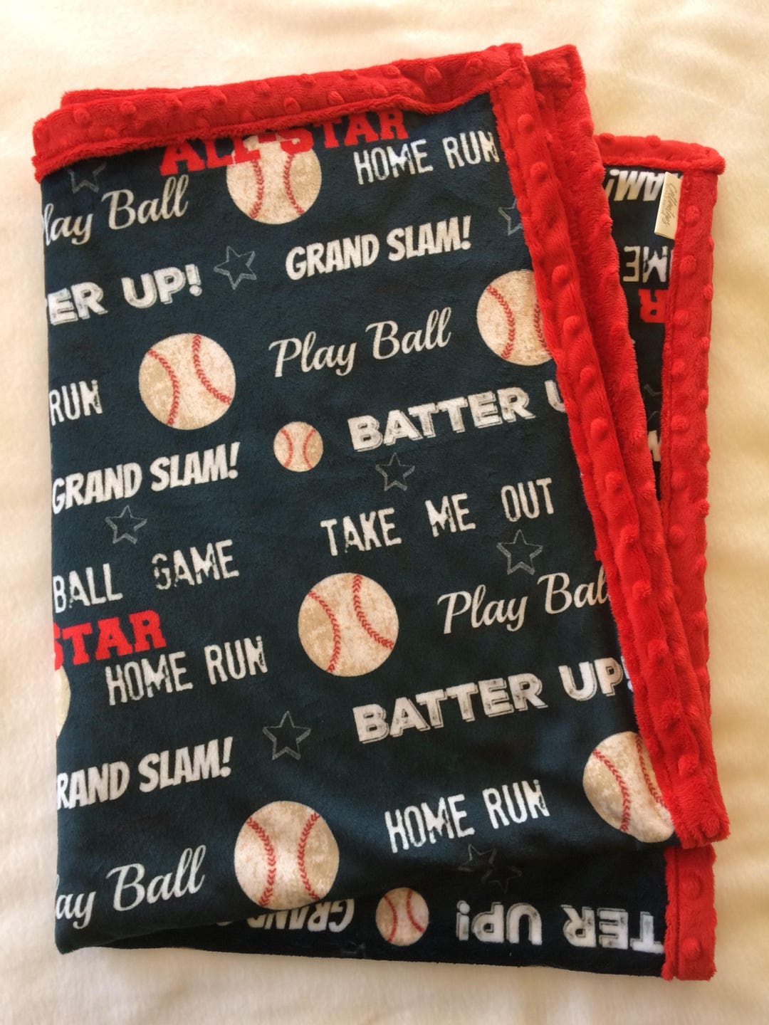 Baseball Baby Blanket, Personalized Minky, Boy New Baby Gift, Sports, Shower Ideas, Crib Bedding