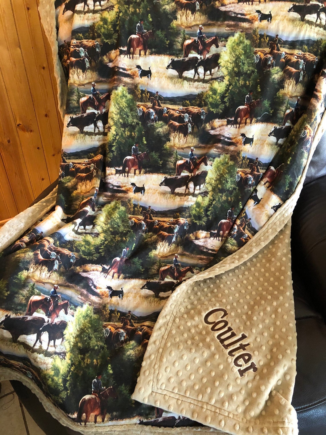 Cowboy Baby Blanket Western Cowpoke Country Boy Designer Etsy