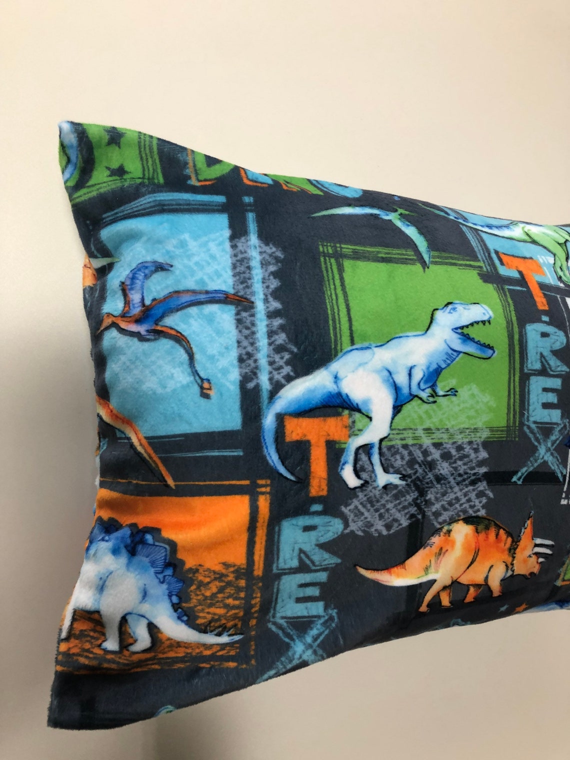 Dinosaur Pillow Case Personalized Minky Pillowcase Dino Etsy