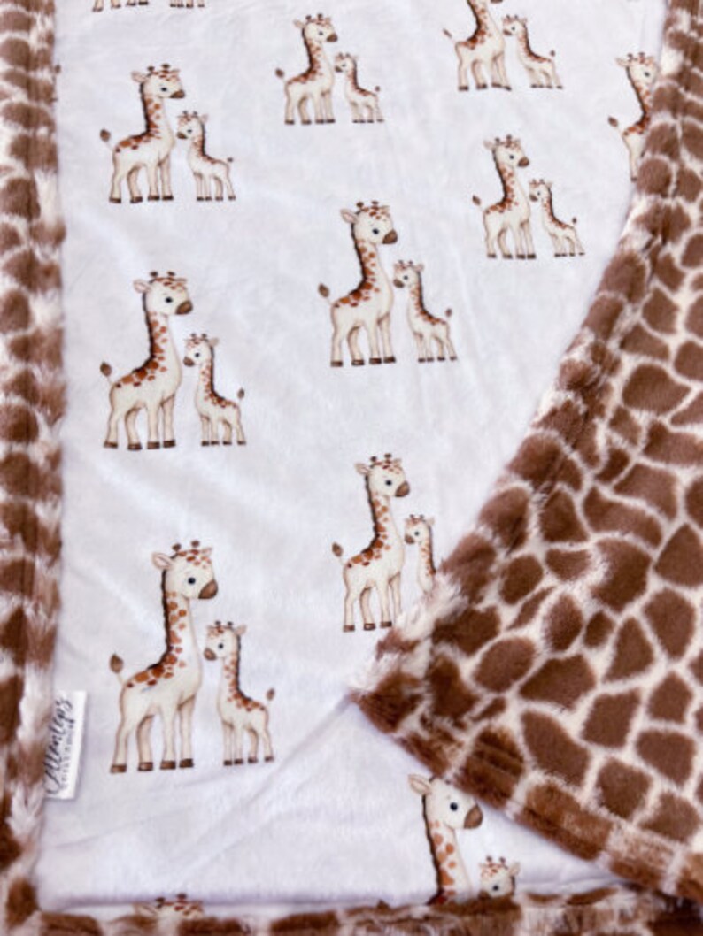 Giraffe Baby Blanket Gift for Baby or Toddler Minky Soft Etsy
