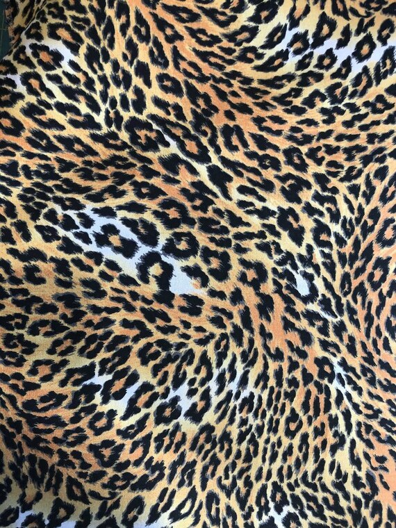 leopard print cotton Fabric by the yard animal print 100 percent cotton quilting fabric exotic tan brown cheetah Halloween costume