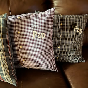 Personalized Memory Pillow Cover from Shirt, Sympathy Gift