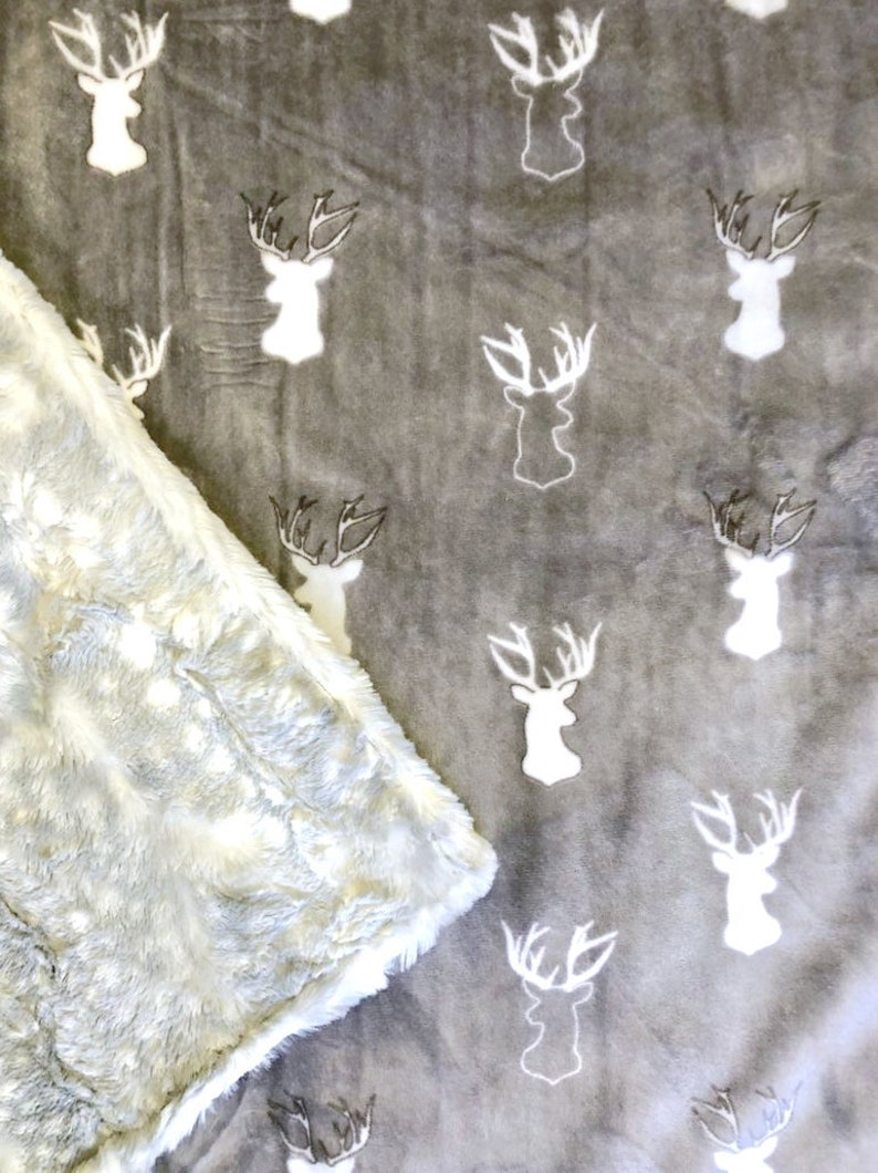Deer Baby Blankettoddler Adult Minky Throwgift for Etsy