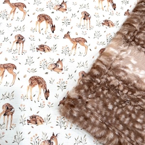 Woodland Baby Blanket Fawn Deer Forest Animals Soft Minky Gender Neutral Crib Nursery New Baby Gift Personalized Handmade Etsy Canada