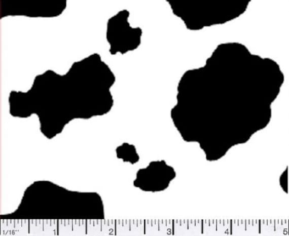 cow print Fabric by the yard, cow hide skin animal print cotton quilting fabric, farm animal black and white fabric supply