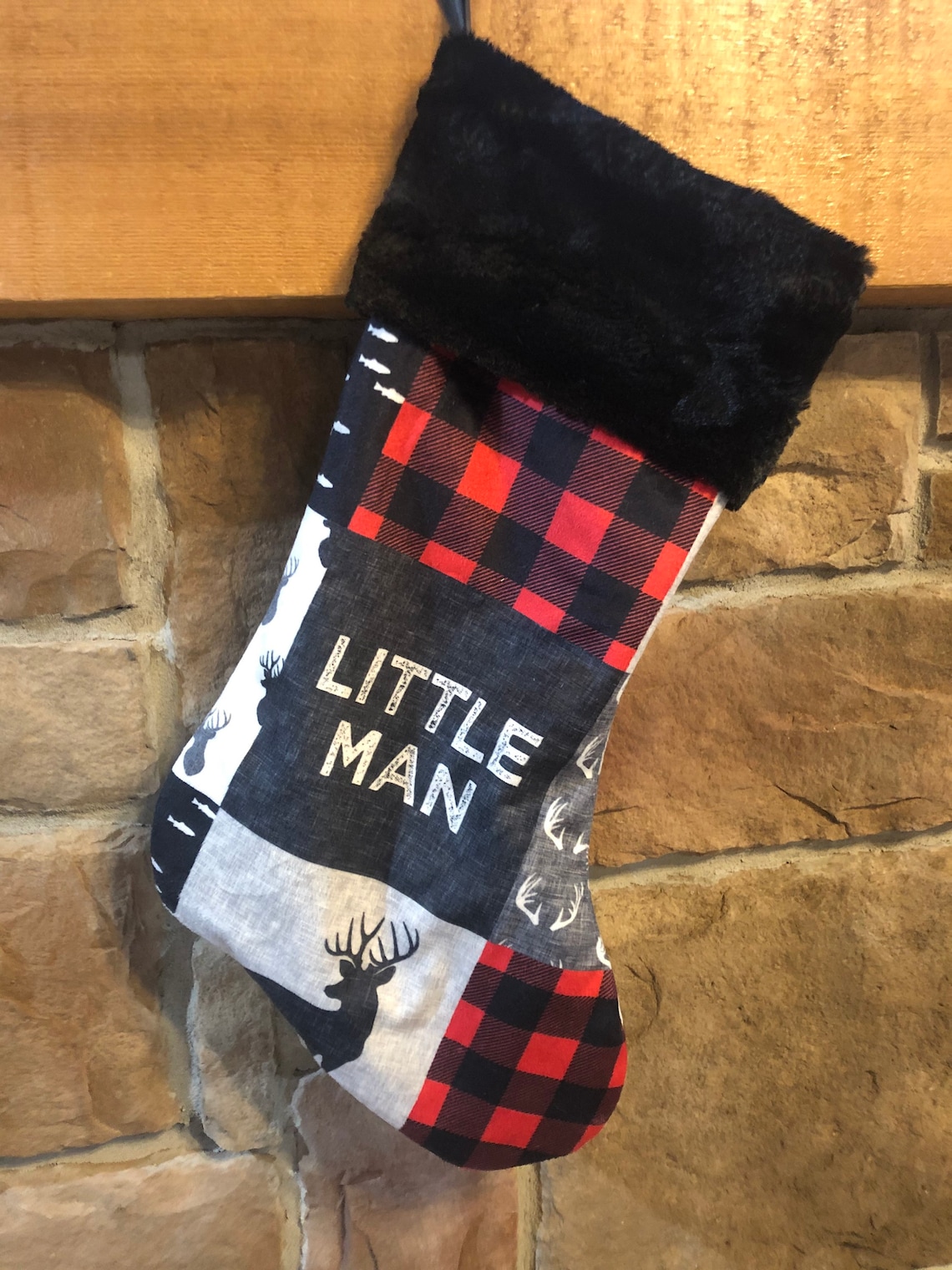 Baby boy Christmas Stockings Little Man woodland Etsy