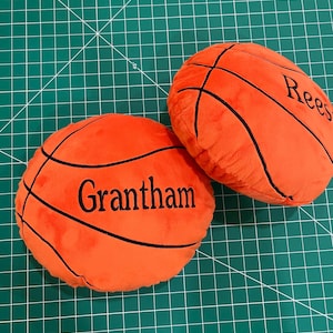 Personalized Basketball Pillow, Soft minky plush throw pillow, kids sports ball softie, child toy, senior night, team gift, gift for baller
