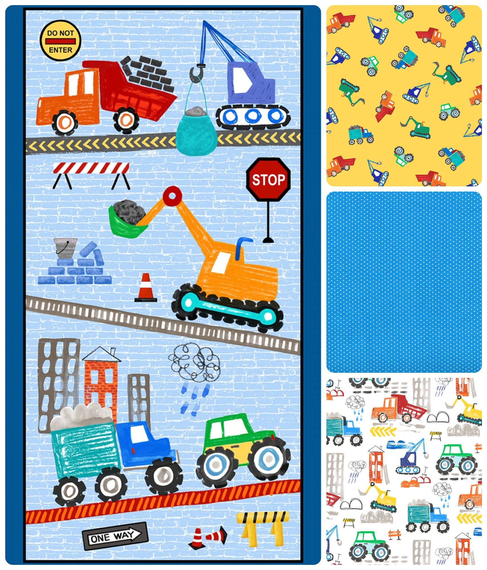 Baby Quilt Kit Baby Boy Dump Truck Construction Tractor Etsy