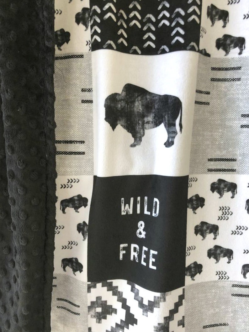 Buffalo Baby Blanket Personalized Southwestern Tribal Etsy