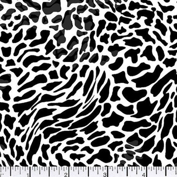 animal print cotton Fabric by the yard, black and white, gray leopard spot, cotton quilting, exotic Halloween costume making, skin hide