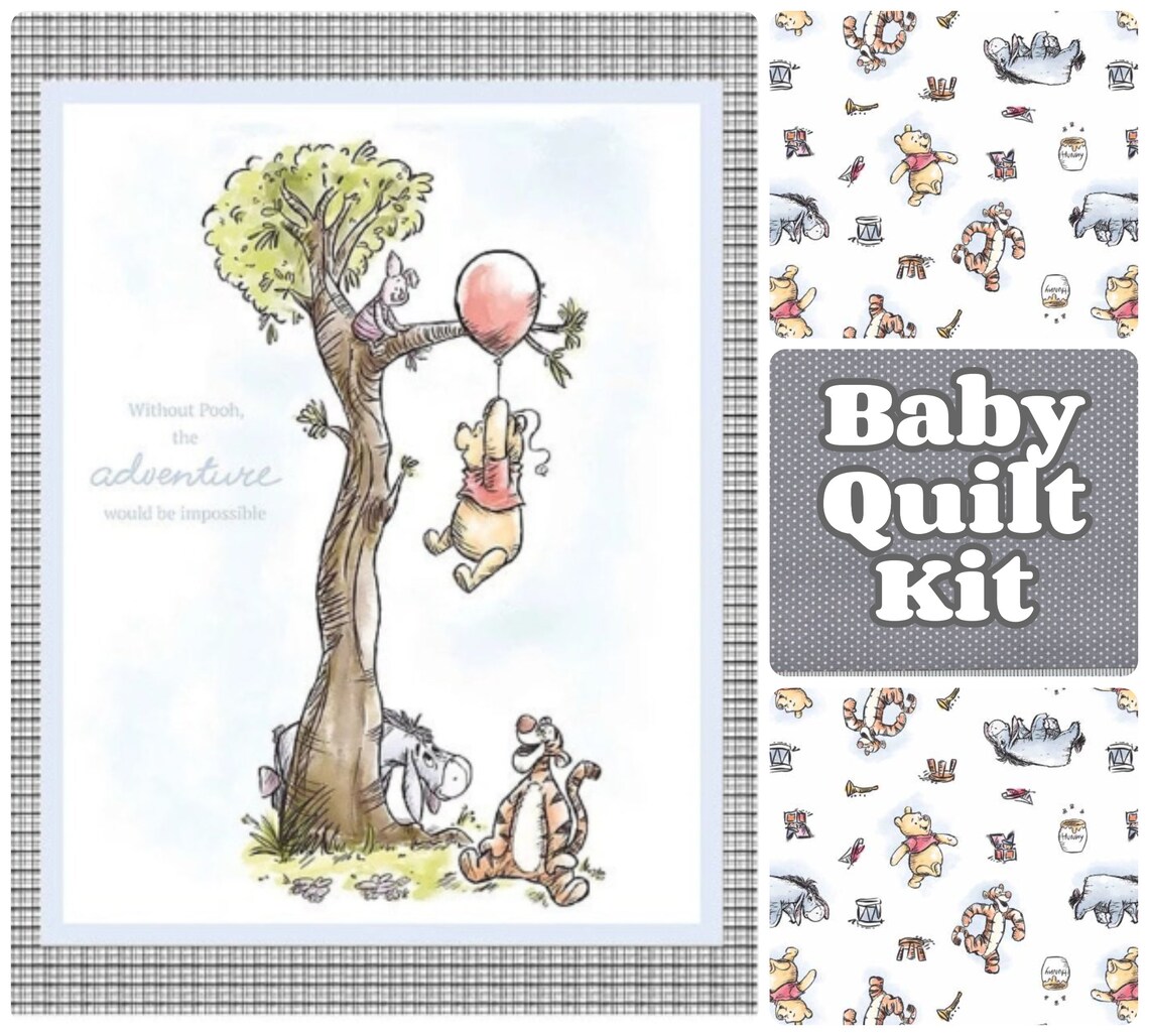 Winnie the Pooh Fabric baby quilt fabric kit baby boy quilt Etsy