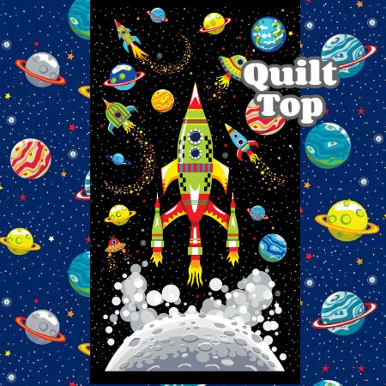 Baby Quilt Kitspace Rockets Stars Sun Space Travel Baby Boy - Etsy