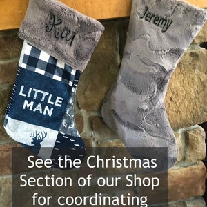 Christmas Stockings for boys, Cowboy, cowpoke, little boys toddler, personalized, nostalgic retro vintage cowboys, rodeo, chuck wagon minky image 9