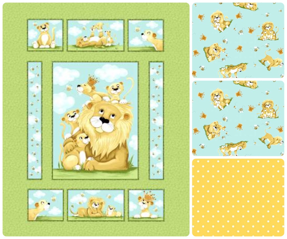 Baby Quilt Kit Lion King of the Jungle Babies Quilt Kit Etsy