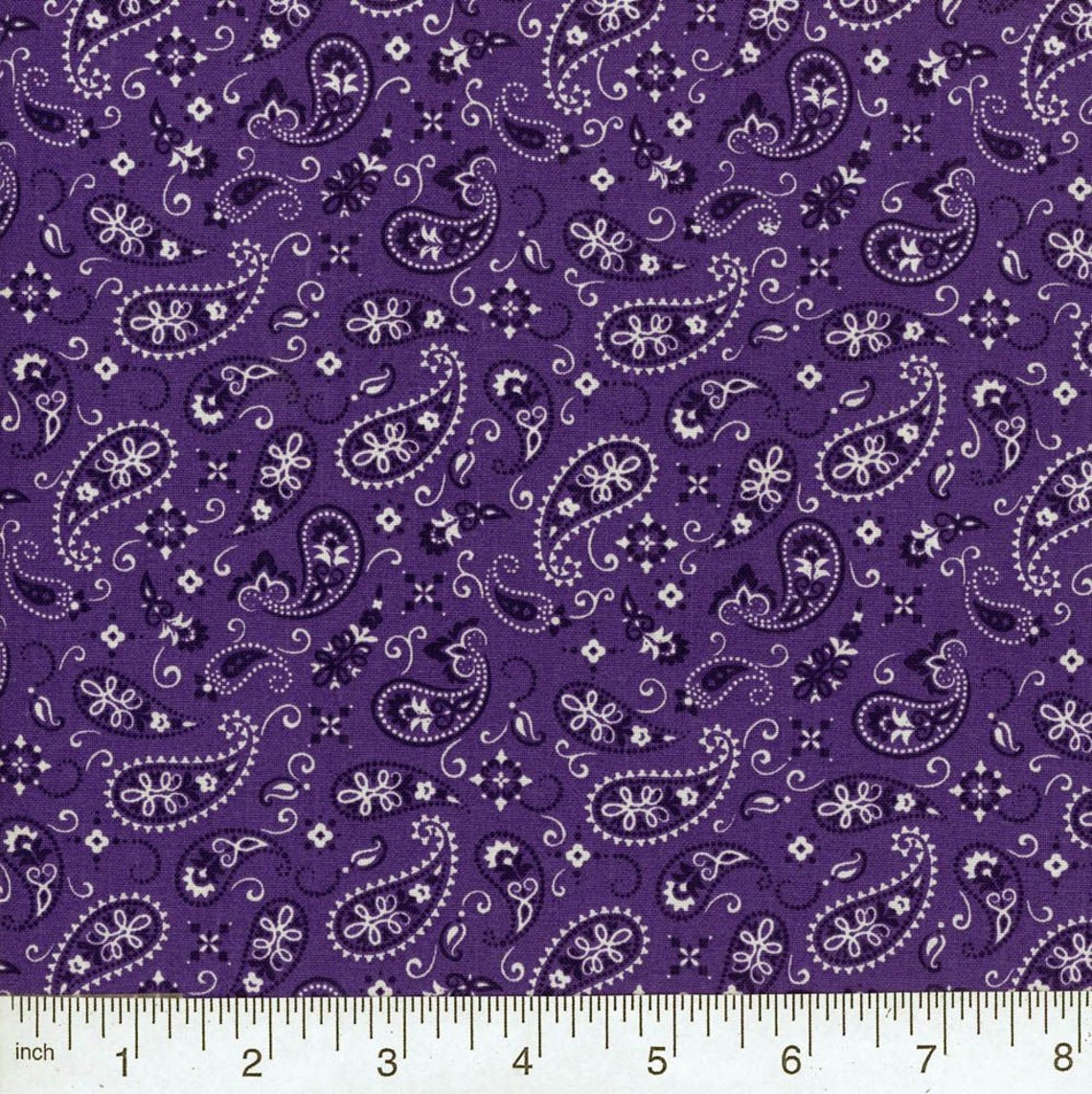 Purple Bandana Fabric by the Yard Paisley 100 Percent Cotton Etsy UK