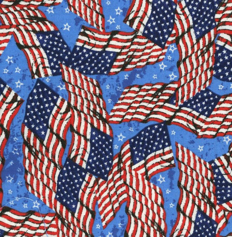Patriotic Cotton Fabric by the Yard USA Flag Stars and Etsy