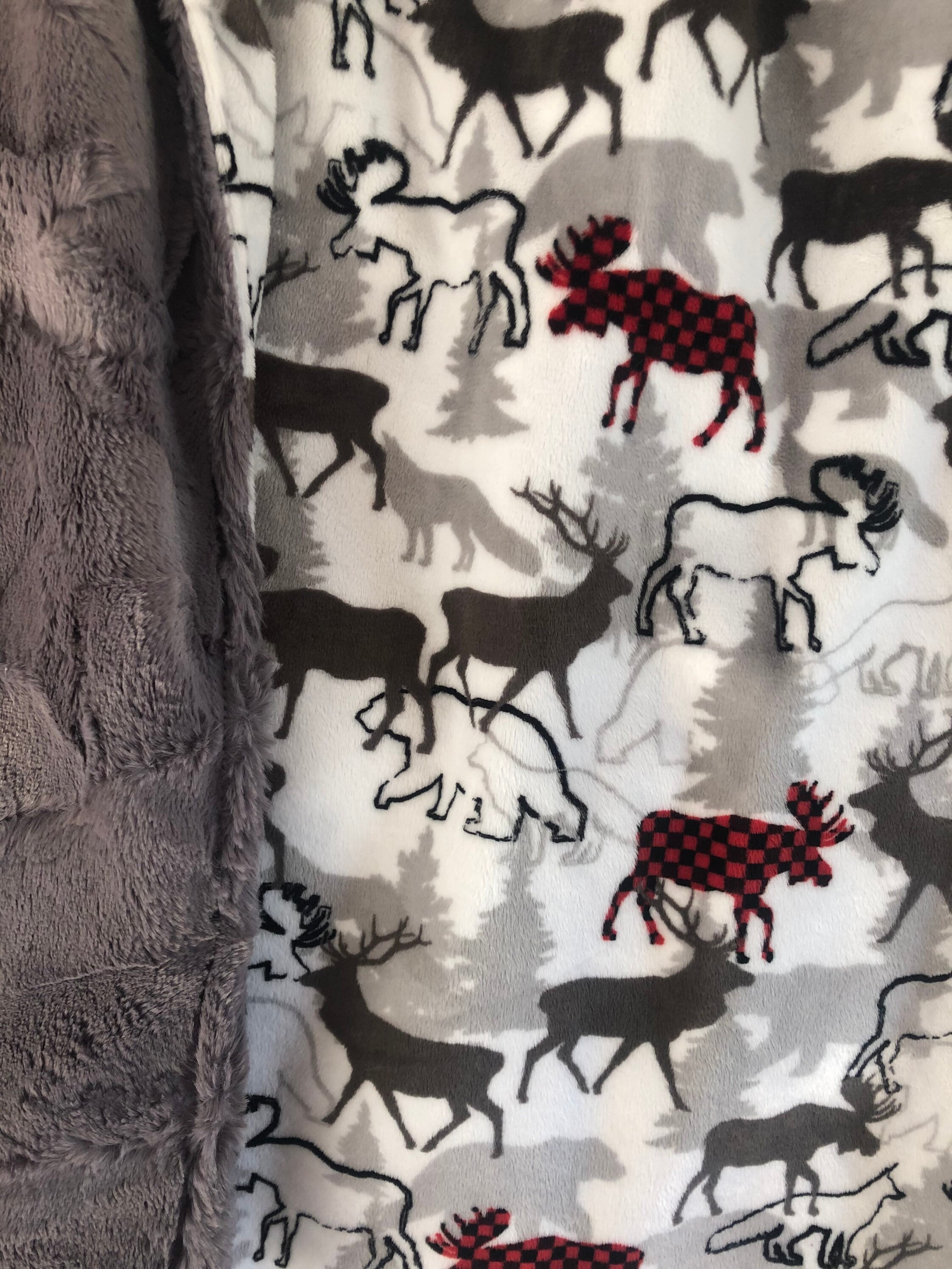Moose Baby Blanket Woodland animals personalized Minky Etsy