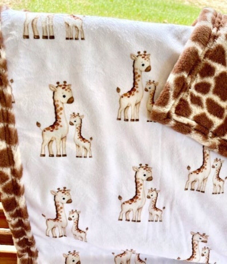 Giraffe Baby Blanket Gift for Baby or Toddler Minky Soft Etsy