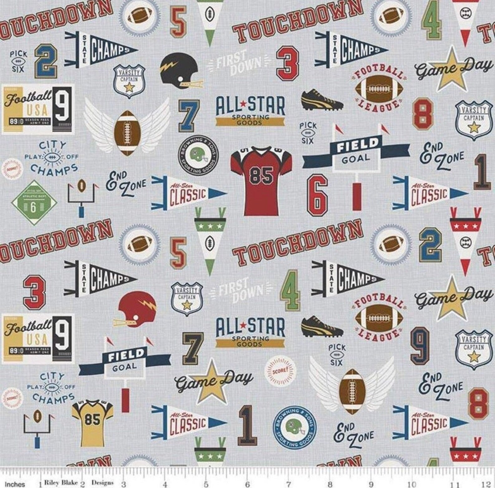 Football Fabric by the yard quilting cotton Riley Blake Etsy