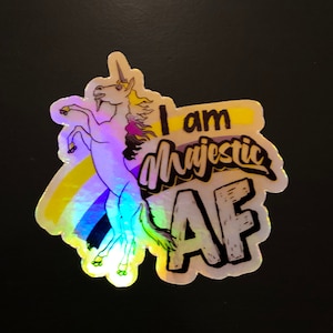 I am Majestic AF-rollerderby-eenhoorn in niet-binaire trotsvlagkleuren