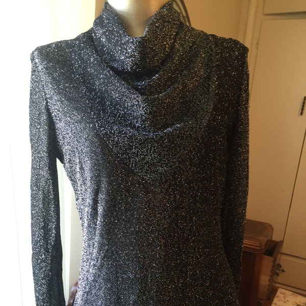 Fitted Long Sleeve Top Black Lurex main image 0