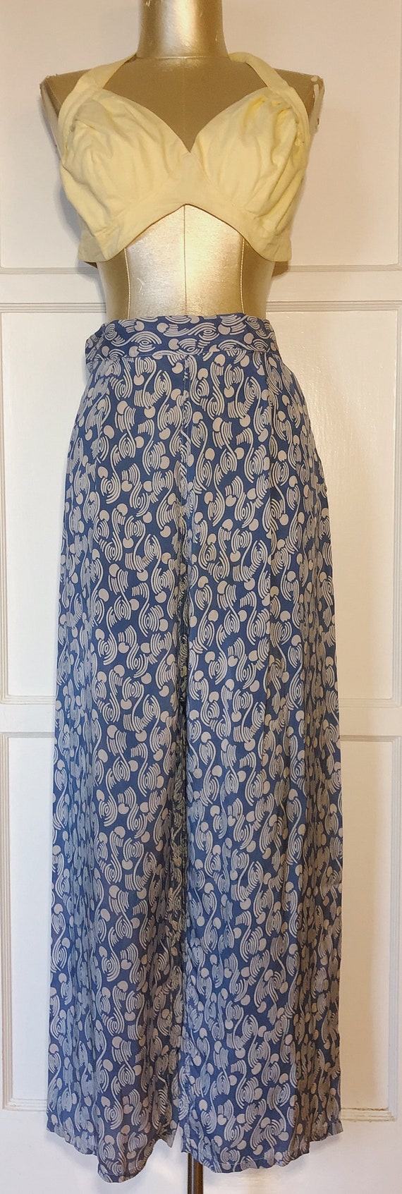 1940s Blue and White Lounge Pants