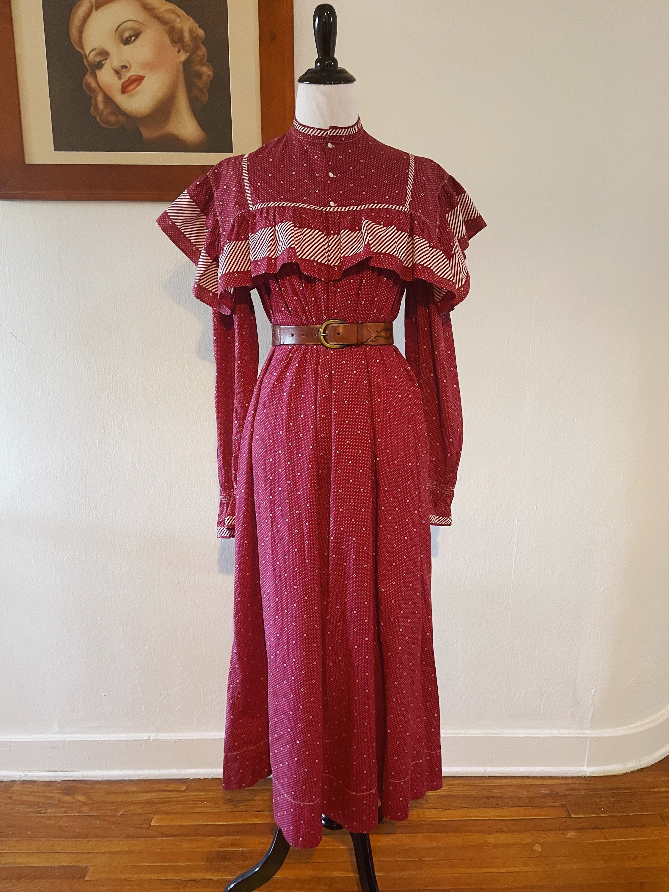 red calico dress A Modern 246 Calico Day Dress