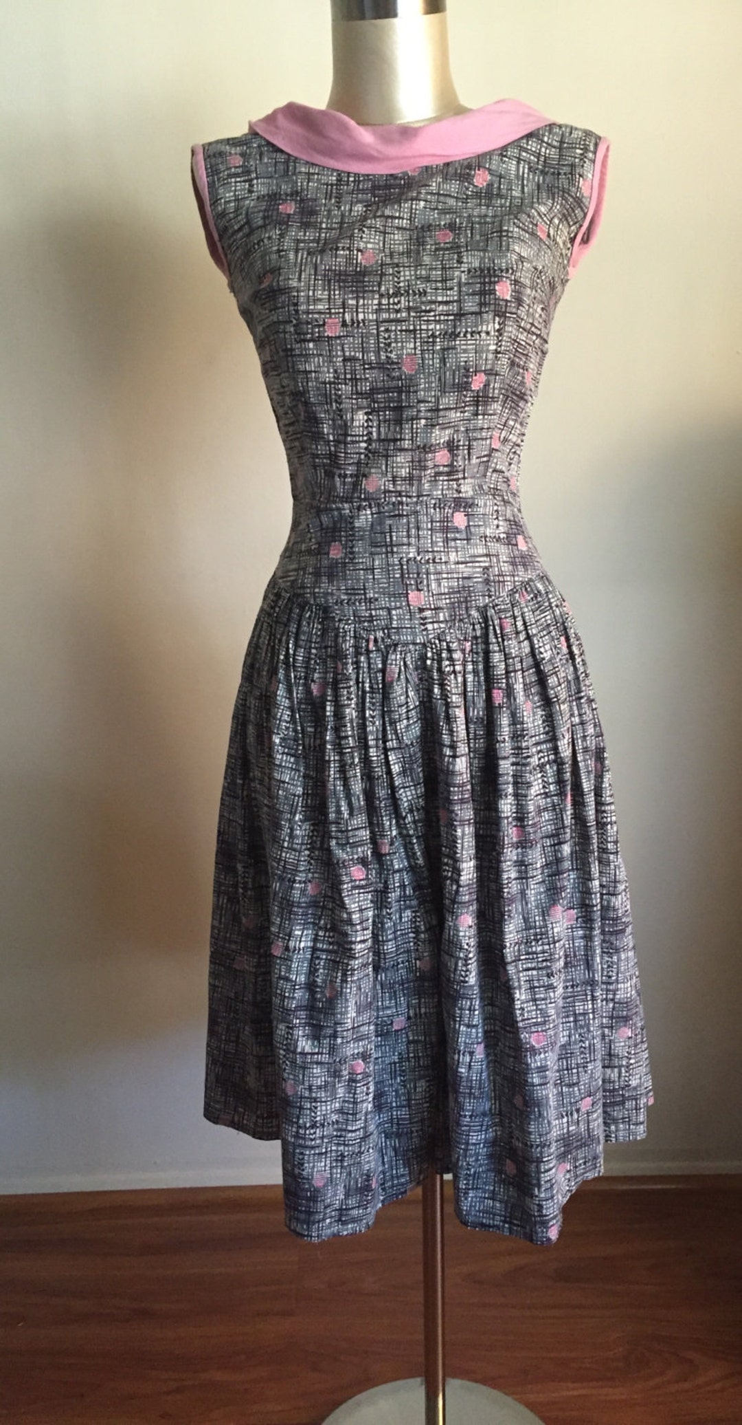 1950's Abstract Cotton Dress - Etsy