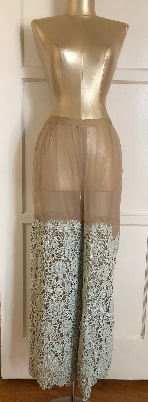 1960s nude sheer showstopper pants