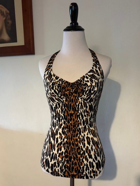 1960s/ early 70s vanity fair leopard swimsuit