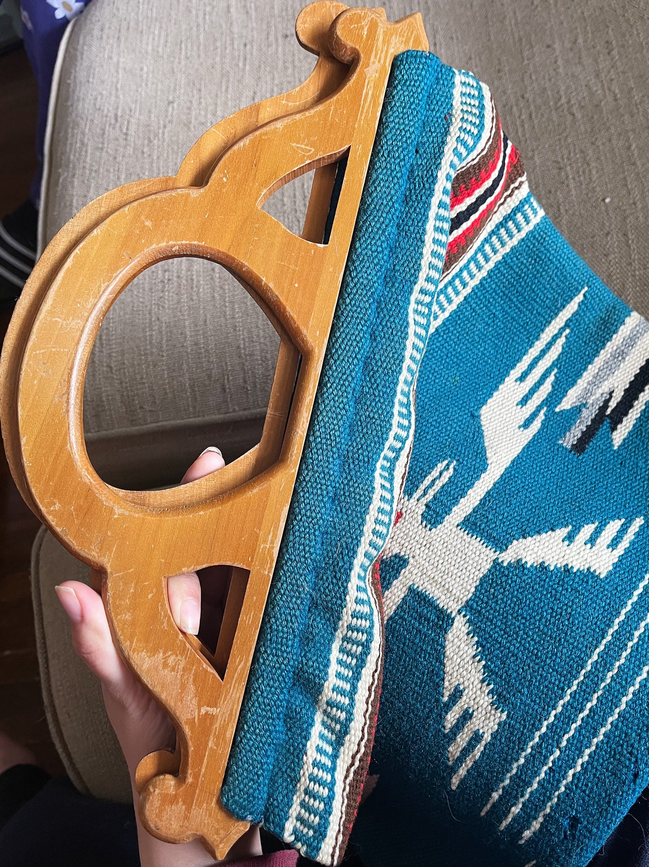 1940s Chimayo Purse With Wooden Handles - Etsy