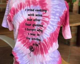 Wine o’clock Tiedye Printed T-shirt, Mother Day, Birthday, Mums Day, Special Day, Unique, One of a Kind, Tiedye Unisex Cotton Children Adult