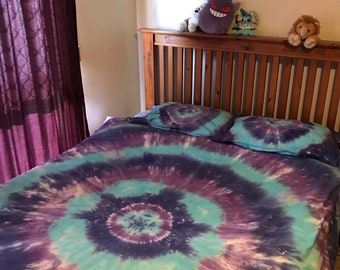 Tiedye Bedding, Tiedye Queen Doona Cover, Duvet Quilt Cover, Bulls Eye Tiedye , Tiedye Target, Tiedye Duvet, Queen Quilt, Queen Doona