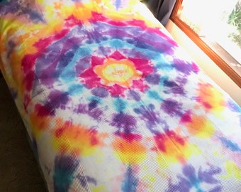 Tiedye Bedding, Tiedye Single Sheet Set, Single Bed, Boho Sheets, Tiedye Linen, Tiedye Sheets