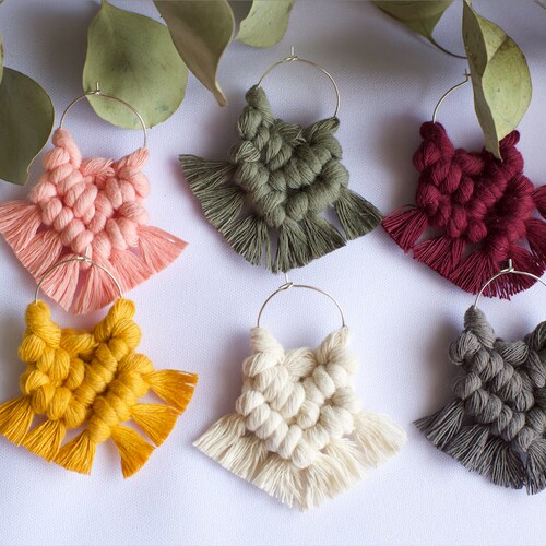 Macrame Wine Charm Set Fall Dress Style Etsy