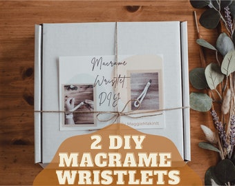 DIY Macrame Wristlet Keychain Kit / DIY Macrame / Beginner craft kit / Macrame DIY Kit