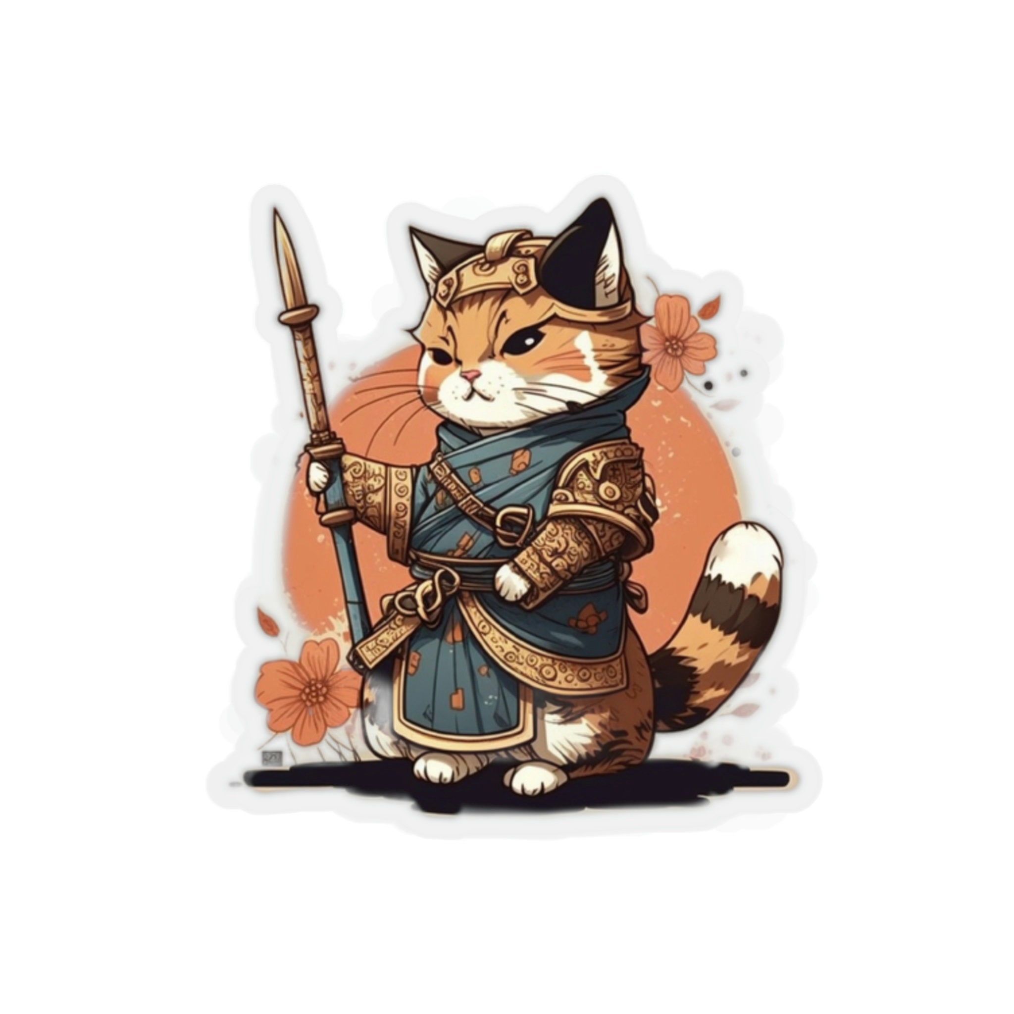 Samurai Cat Sticker 