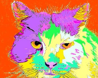 Bubba the Cat | Colorful Digital Painting