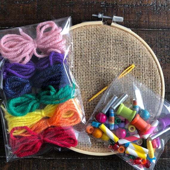 Burlap Sewing Kit | Kids Craft | Process Art Project | Birthday | Party Favor | Beginning Sewing | Waldorf | Montessori | Reggio Emilia