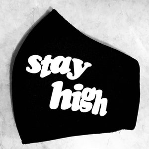 Black & White Stay high face mask.