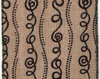Ribbon by the Roll Designer Wired 10 Yard Roll 4 Year round Natural Linen with Black Glitter Streamers and Dots Ribbon by the Roll Designer Wired 10 Yard Roll 4 Year round Natural Linen with Black Glitter Streamers and Dots