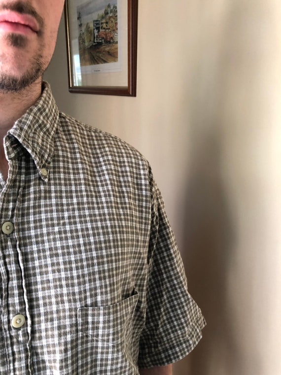 Baggy hip hop oxford chequered shirt