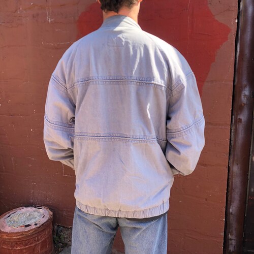 Vintage Toby Lee Spray Jacket / Washed Out / Faded Blue / Boho Hipster / shops Beach Bum / Old School / 90s / Boyfriend Gift