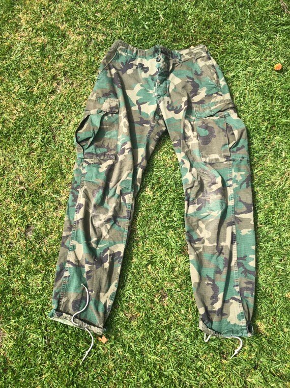 Ripstop nylon military grunge camouflage pants