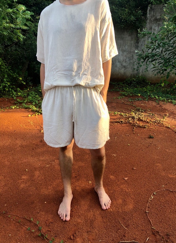 Handmade Hemp Shorts / Organic Hemp / Custom Clothing / Boho Hipster /  India / Off-white / Yoga Meditation Tai Chi / Unisex / Eco-friendly - Etsy