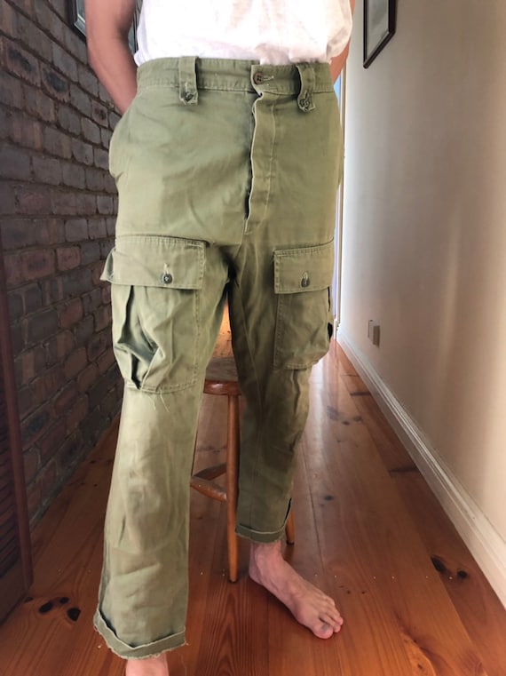 VINTAGE Military Khaki Cargo Pants